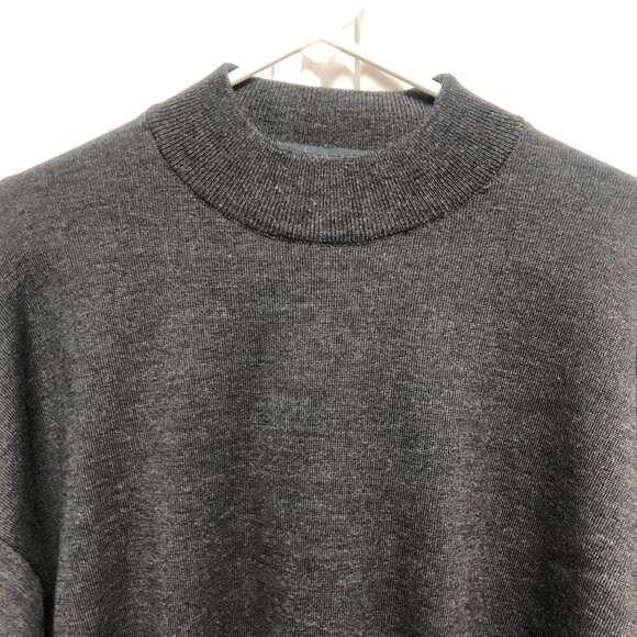 Time Pieces Mock Neck Wool Sweater Mens Size XXL Tall Gray Long Sleeve Y2K - Picture 2 of 7